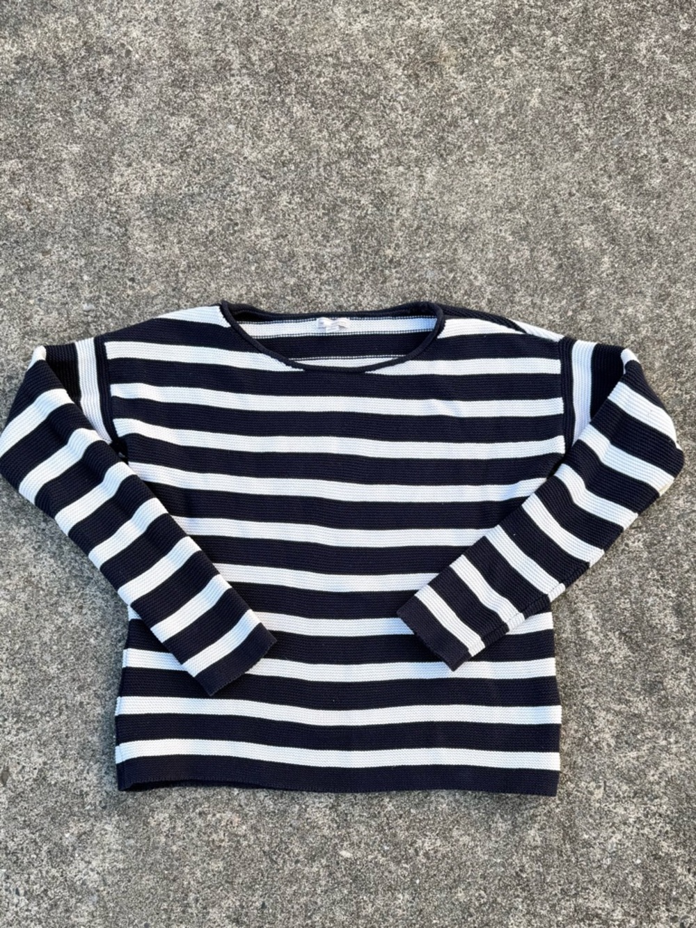 Gap Nautical Stripe Roll Neck Sweater Navy White 100% Cotton Size S